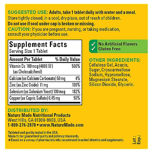 Nature Made Immune Complex Super D with Zinc, Selenium & Copper Dietary Supplement, 70 count