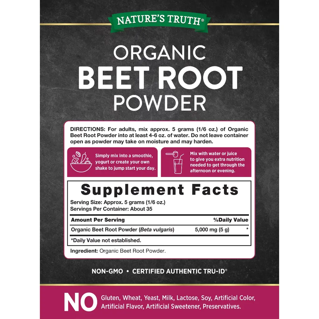 Nature's Truth Organic Beet Root Powder 6.1oz (173g) 