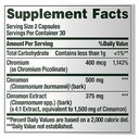 Nature's Bounty Cinnamon Plus Chromium Dietary Supplement, 2000 mg, 60 count