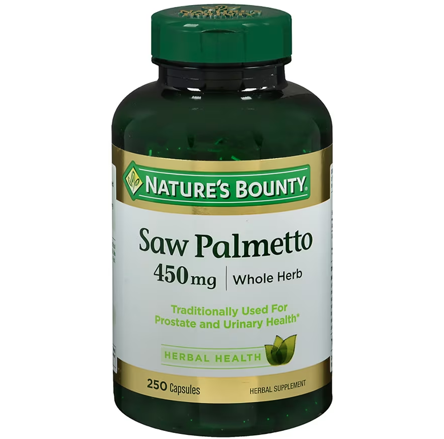 Nature's Bounty - Saw Palmetto 450 mg Herbal Supplement Capsules 250 Capsules