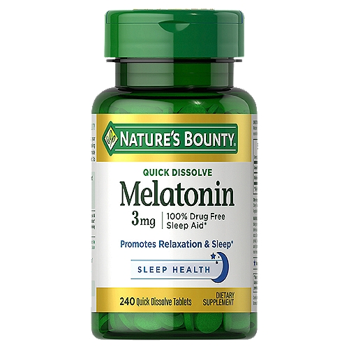 Nature's Bounty - Quick Dissolve Melatonin Dietary Supplement, 3 mg, 120count
