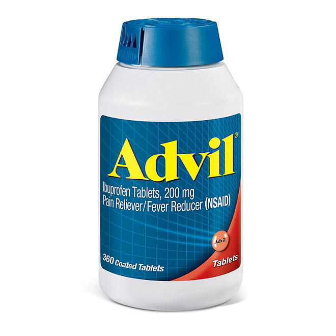 Advil Ibuprofen 200 mg., Pain Reliever/Fever Reducer, 360 Tablets