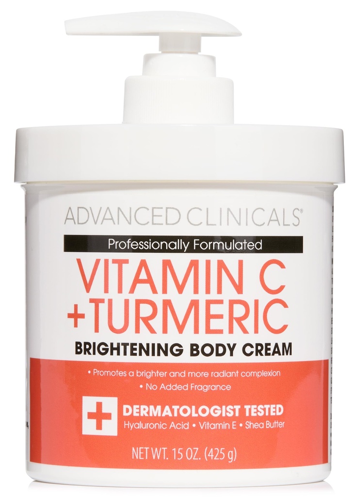 Advanced Clinicals, Vitamin C+Turmeric face&body cream, 15 oz(444ml) 