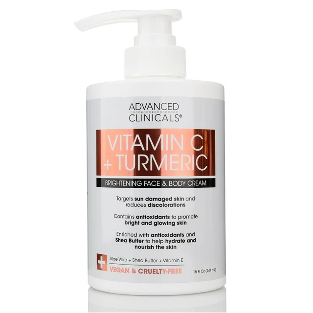 Advanced Clinicals, Vitamin C+Turmeric face&body cream, 15 oz(444ml) 