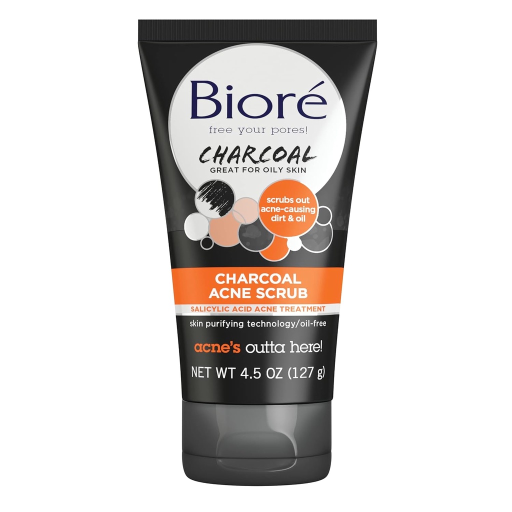 Biore charcoal acne scrub 4.5oz(127g)