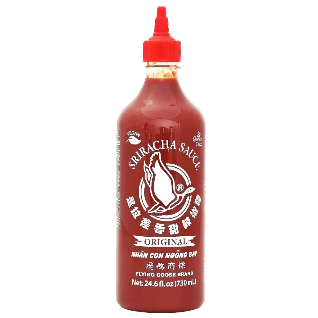 Flying Goose Sriracha Hot Chilli Sauce Authentic Spicy Condiment Vegan 730mL