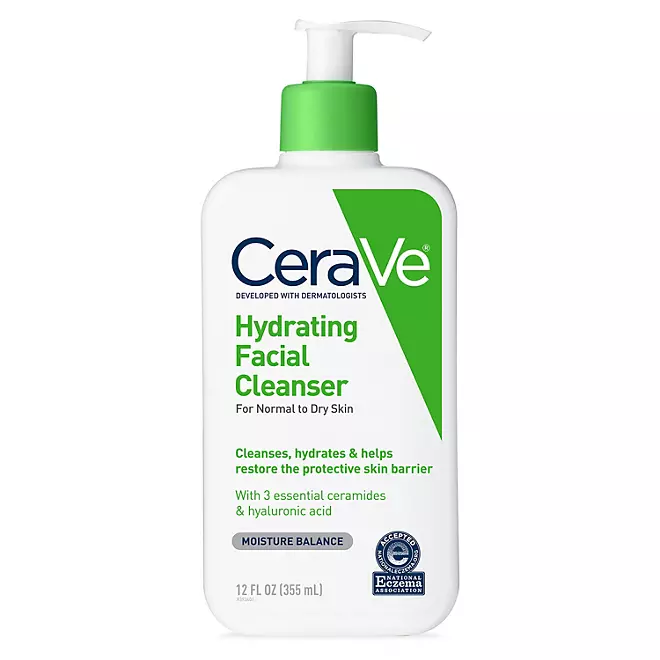 CeraVe Hydrating Facial Cleanser, Normal to Dry Skin, 12 fl. oz.