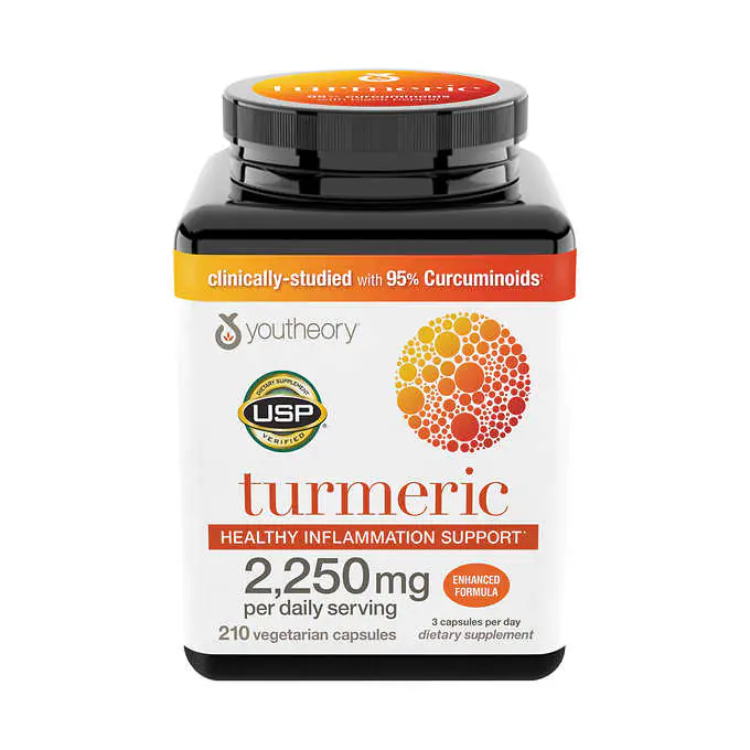 youtheory - Turmeric Healthy Inflammation Support 2250 mg, 210 Vegetarian Capsules