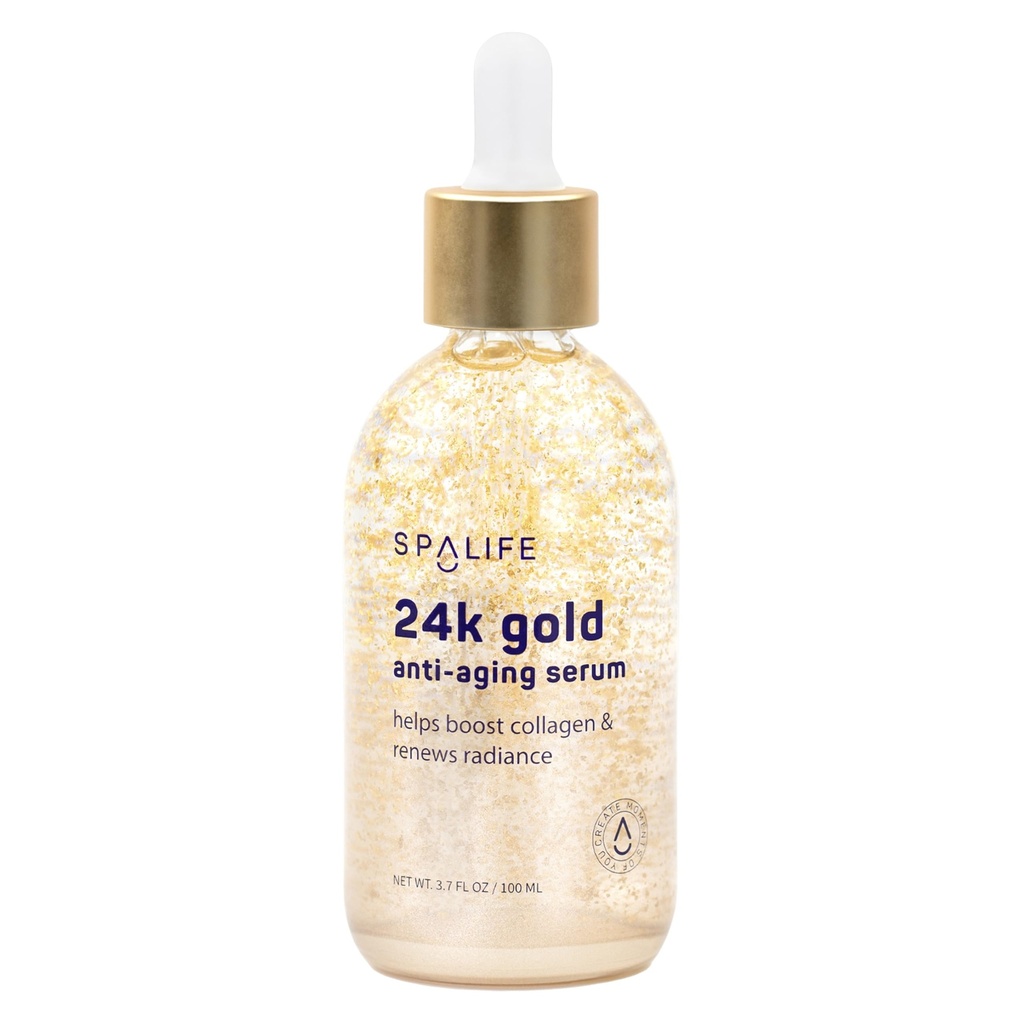 SpaLife Nourishing Anti-Aging Gold & Silver Serums (Anti-Aging 24k Gold & Collagen) 110 ML(3.7 oz) 