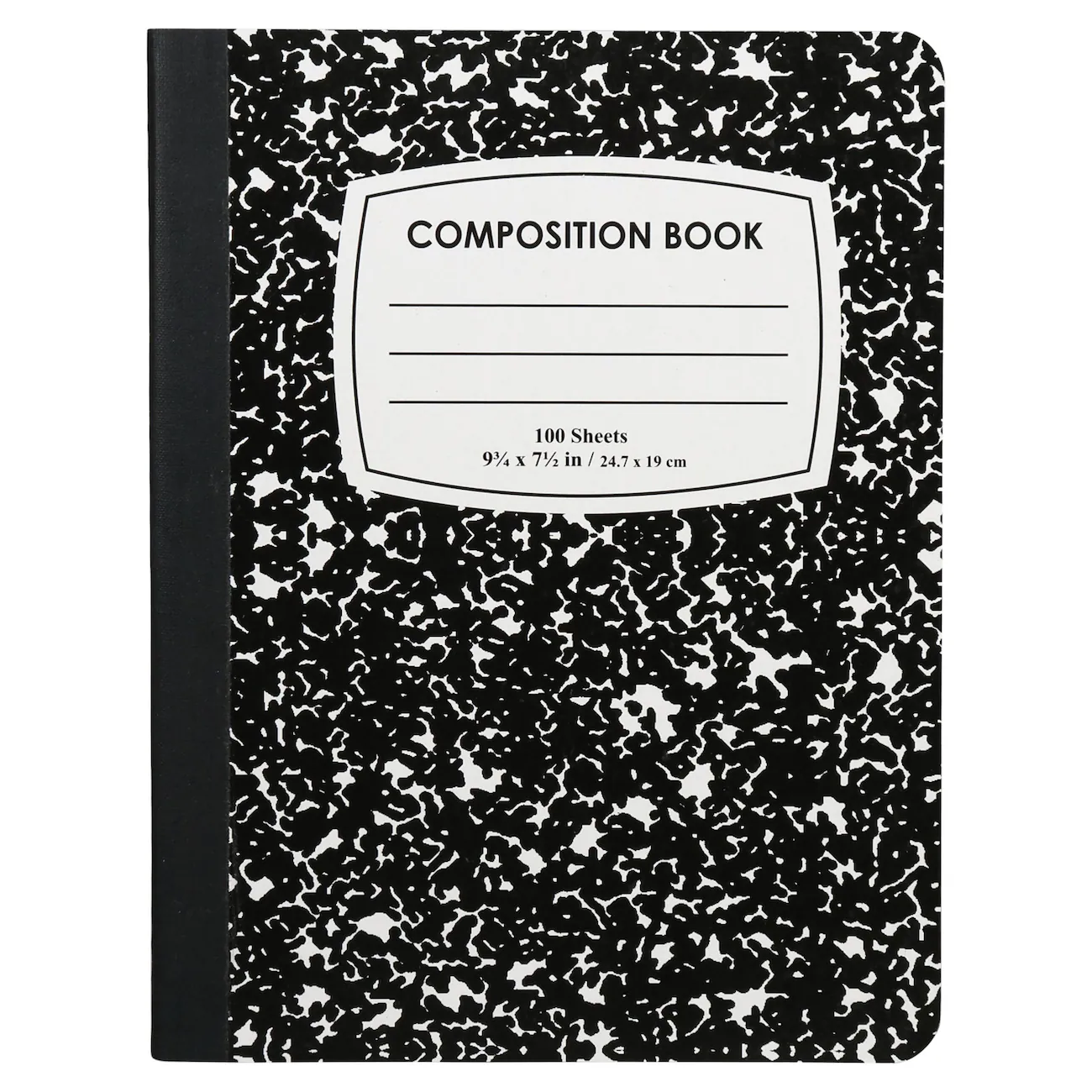 Black/ Green Marble Composition Book, 100 Sheets 