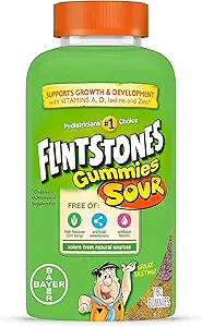 Flintstones Gummies Sour- Children's Gummy Multivitamin, 180 Gummies