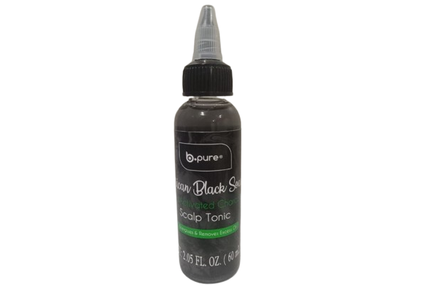 b.pure African Black Soap with activated charcoal scalp tonic Anti Acne. 2.05 oz / 60ml
