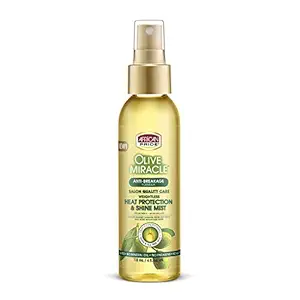 African Pride Olive Miracle Anti breakage formula heat protection & shine mist , 4 oz. (118ml)