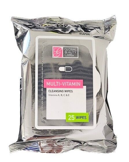 Global Beauty Care Multi-Vitamin Cleansing Wipes 25 ct