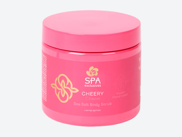 spa lofty cherry charm sea salt body scrub 