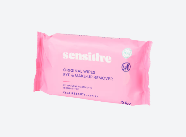 sensitive original wipes eye & make-up remover 25x