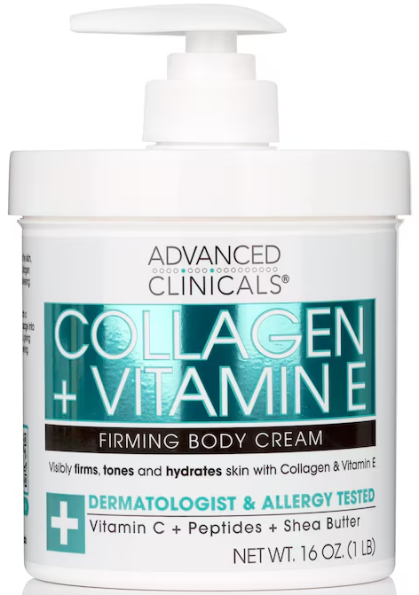 Advanced Clinicals - Collagen Cream W/Vitamin E & Cocoa Butter 16 Oz