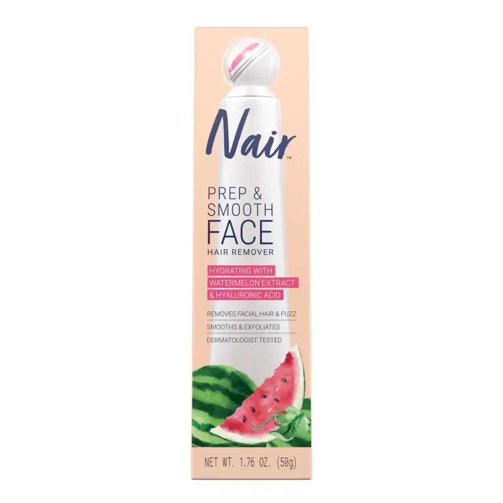 Nair Prep & Smooth Facial Hair Removal Cream for Women Hydrating-, Watermelon 1.76 oz