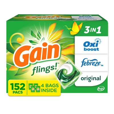 Gain Flings Detergent (4 bags, 152 packs)