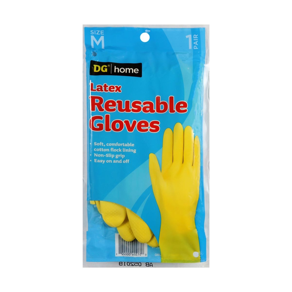 DG Home Latex Gloves reusable 1 pair size M