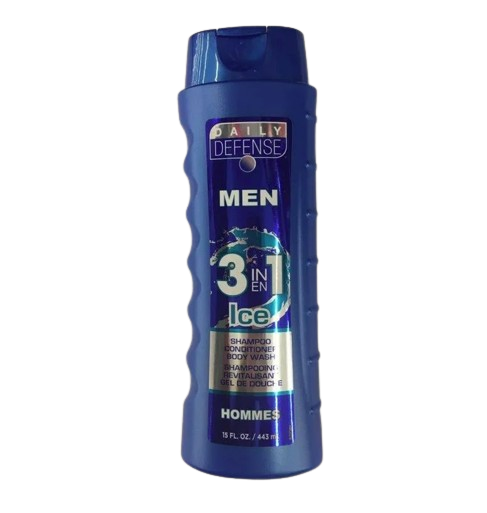 Daily Defense, Mens 3 in1 Body Wash, Ice 15 fl oz