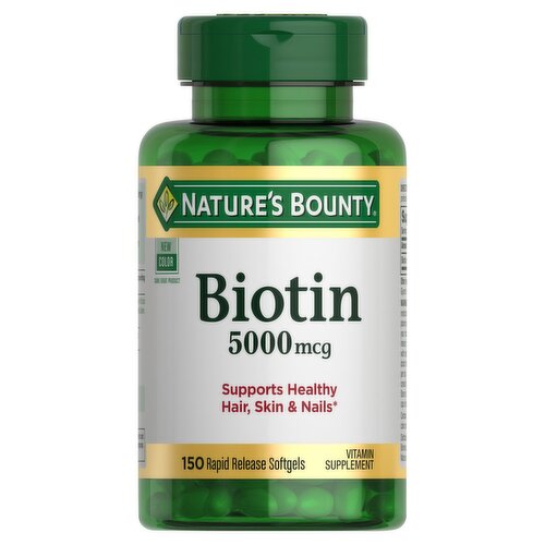 Nature's Bounty -  Biotin Vitamin Supplement, 5000 mcg, 150 count