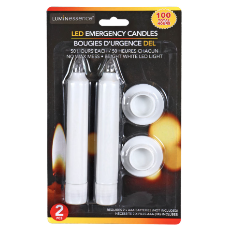 Luminessence Flameless LED Emergency Candles, 6.25-in.