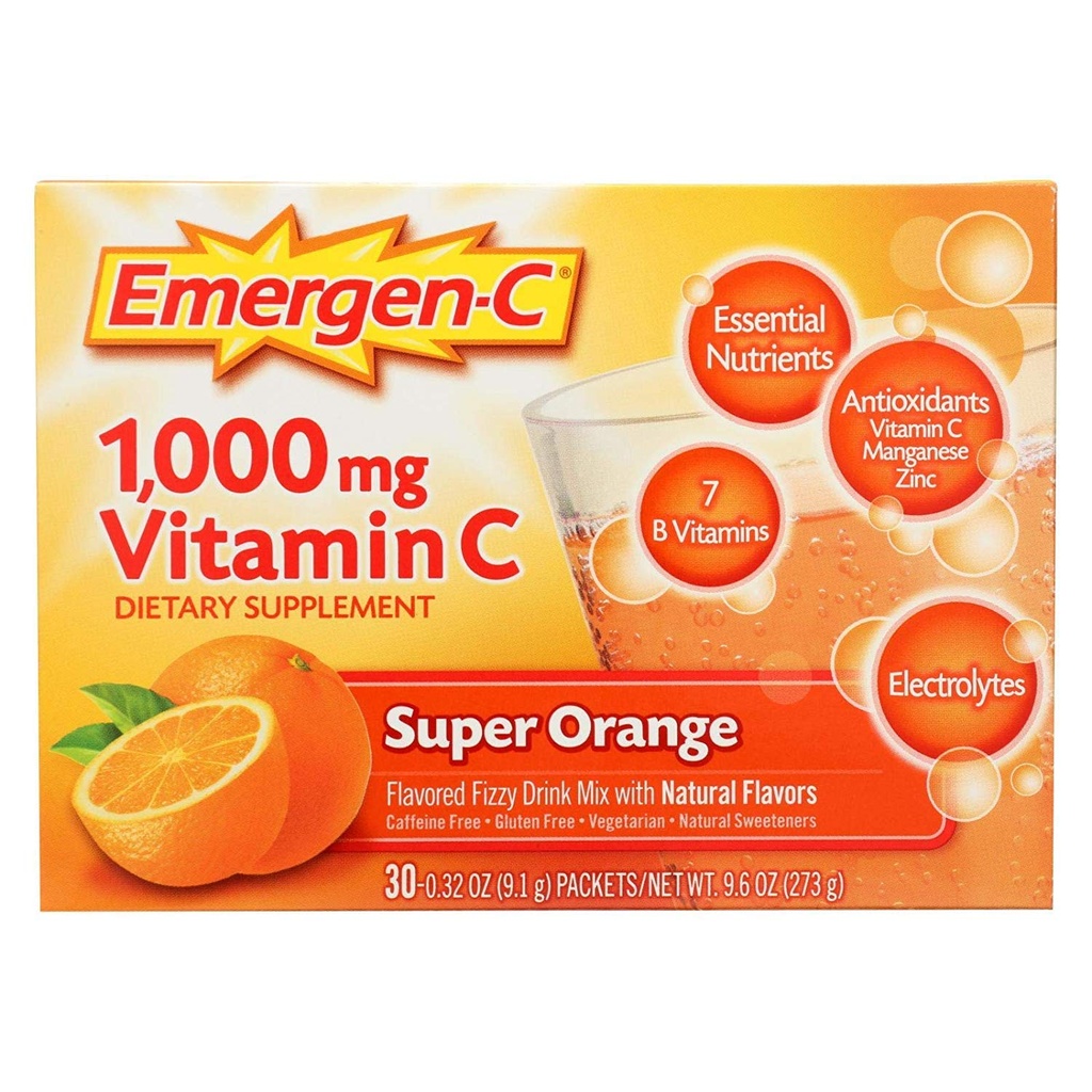 Emergen-C Super Orange Dietary Supplement Fizzy Drink Mix with 1000mg Vitamin C