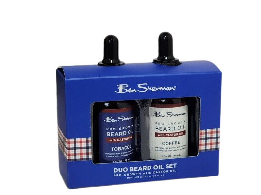 Ben Sherman Beard Mustache Oil Set Care Growth Tobacco Scent & Coffee Scent