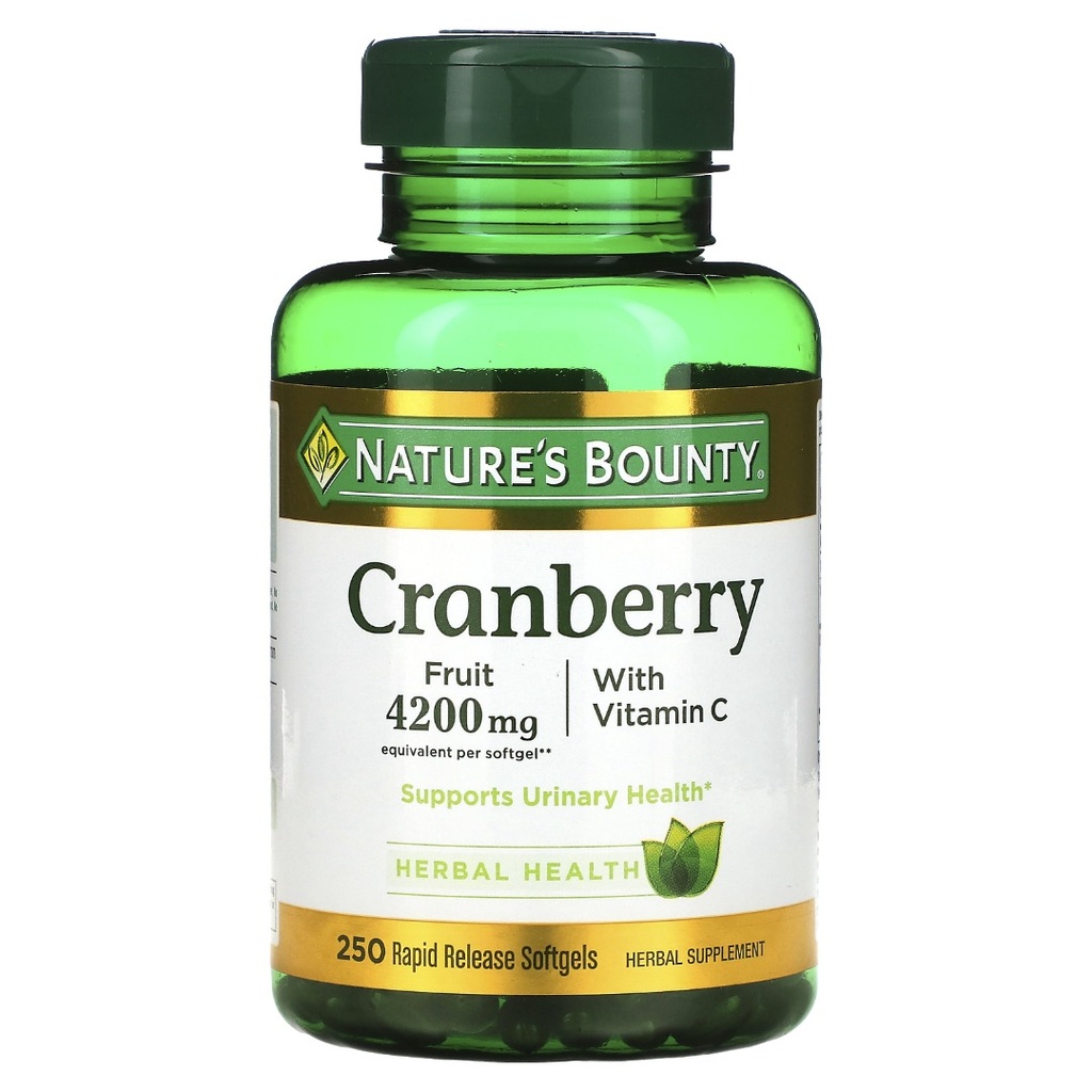 Nature’s Bounty Cranberry With Vitamin C - Fruit 4200 mg - 250 Rapid Release Softgels