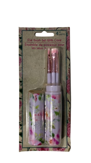 Eye Brush Set With Case - 4pc