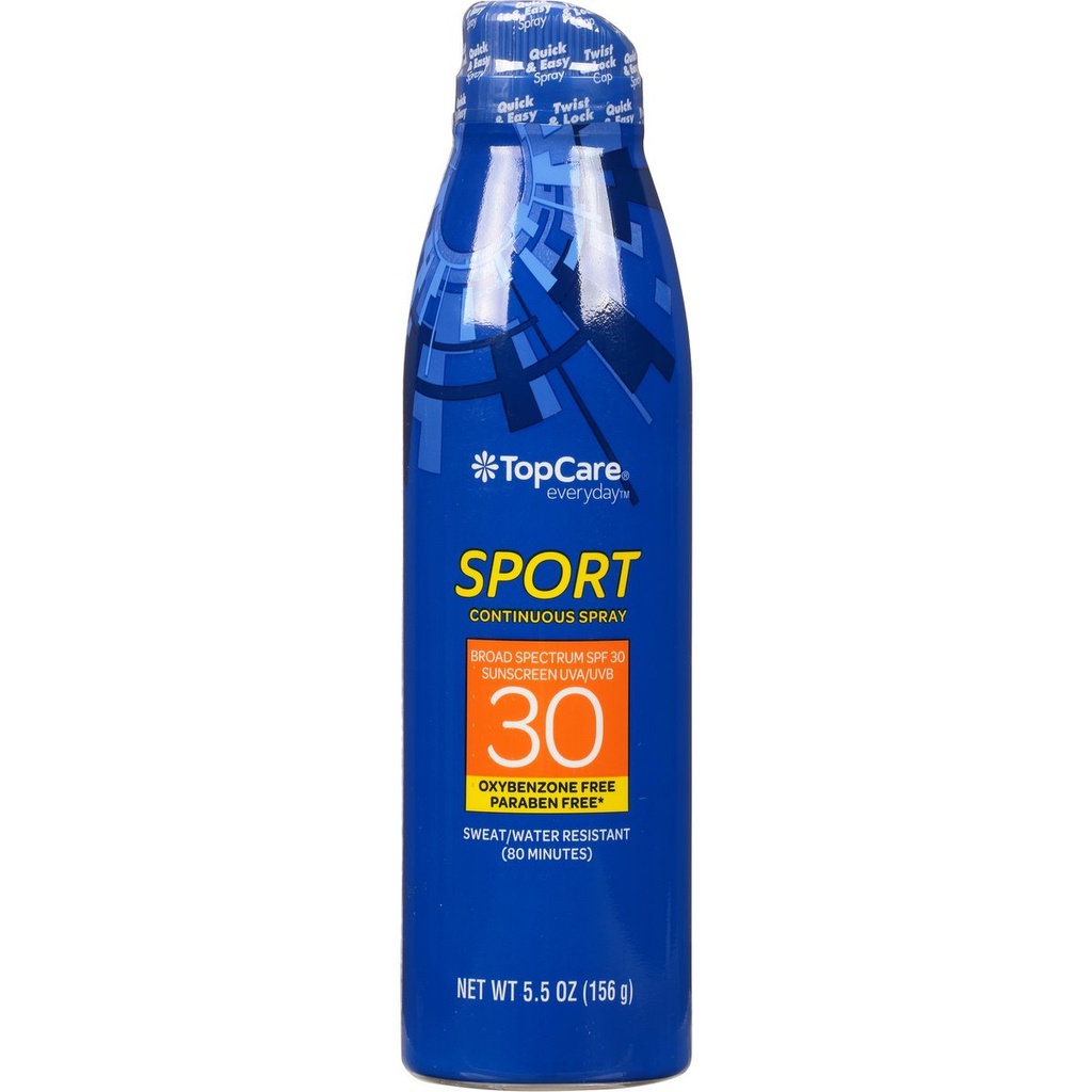Top care everyday Sport Spray 30 sweat/water resistant 8oz(237ml) Bleue