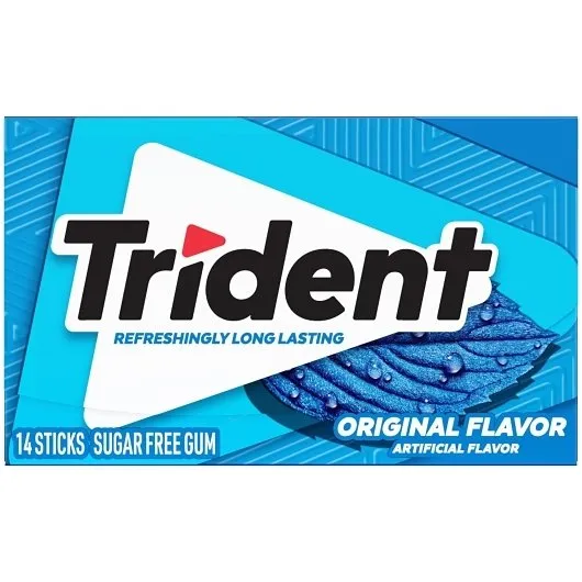 Trident Sugar Free Gum, Original Flavor, Regular Size, 14 sticks