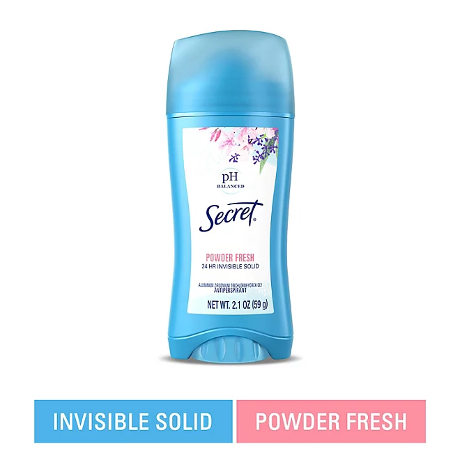 Secret Invisible Solid Antiperspirant and Deodorant, Powder Fresh, 2.1 oz. 