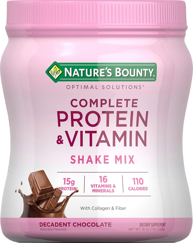 Nature's Bounty - Chocolate Complete Protein & Vitamin Shake Mix, 16 oz