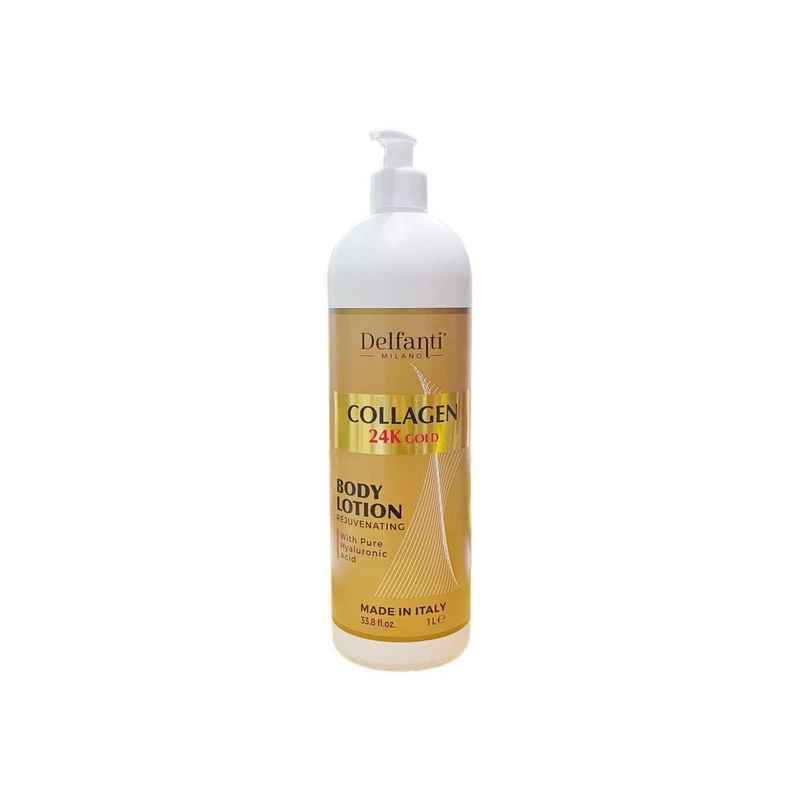 Delfanti Milano | Collagen 24K Gold | Body Lotion - Rejuvenating | With Pure Hyaluronic Acid | Made in Italy | 1L