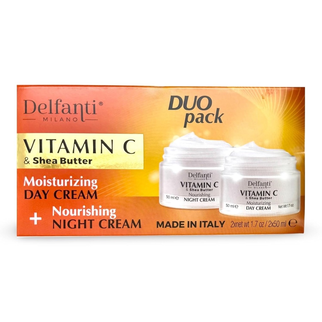 Delfanti-Milano • VITAMIN C & SHEA BUTTER• DUO pack • Day + Night Creams