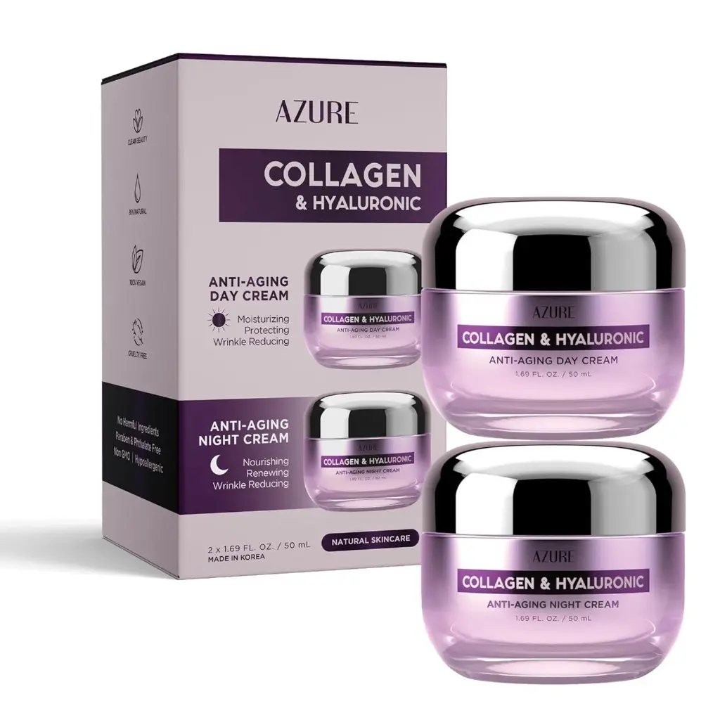AZURE Collagen & Hyaluronic Acid Day/Night Cream Value Set -2x 50mL / 1.69 Fl OZ