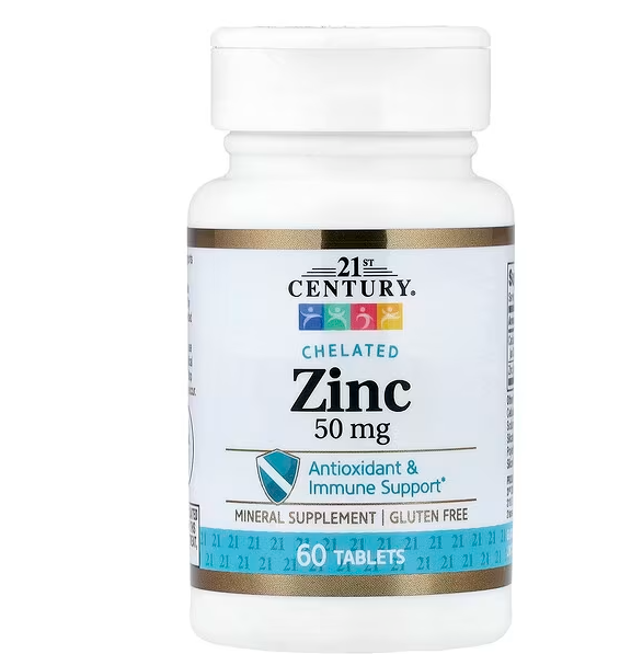 21st Century Chelated Zinc 50 mg (60 tab) 