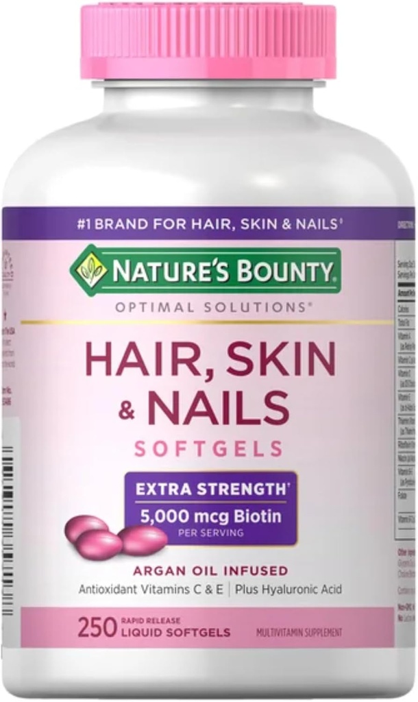 Nature's Truth Hair,Skin& Nails with 5000 mcg Biotin (250 liq softgels)