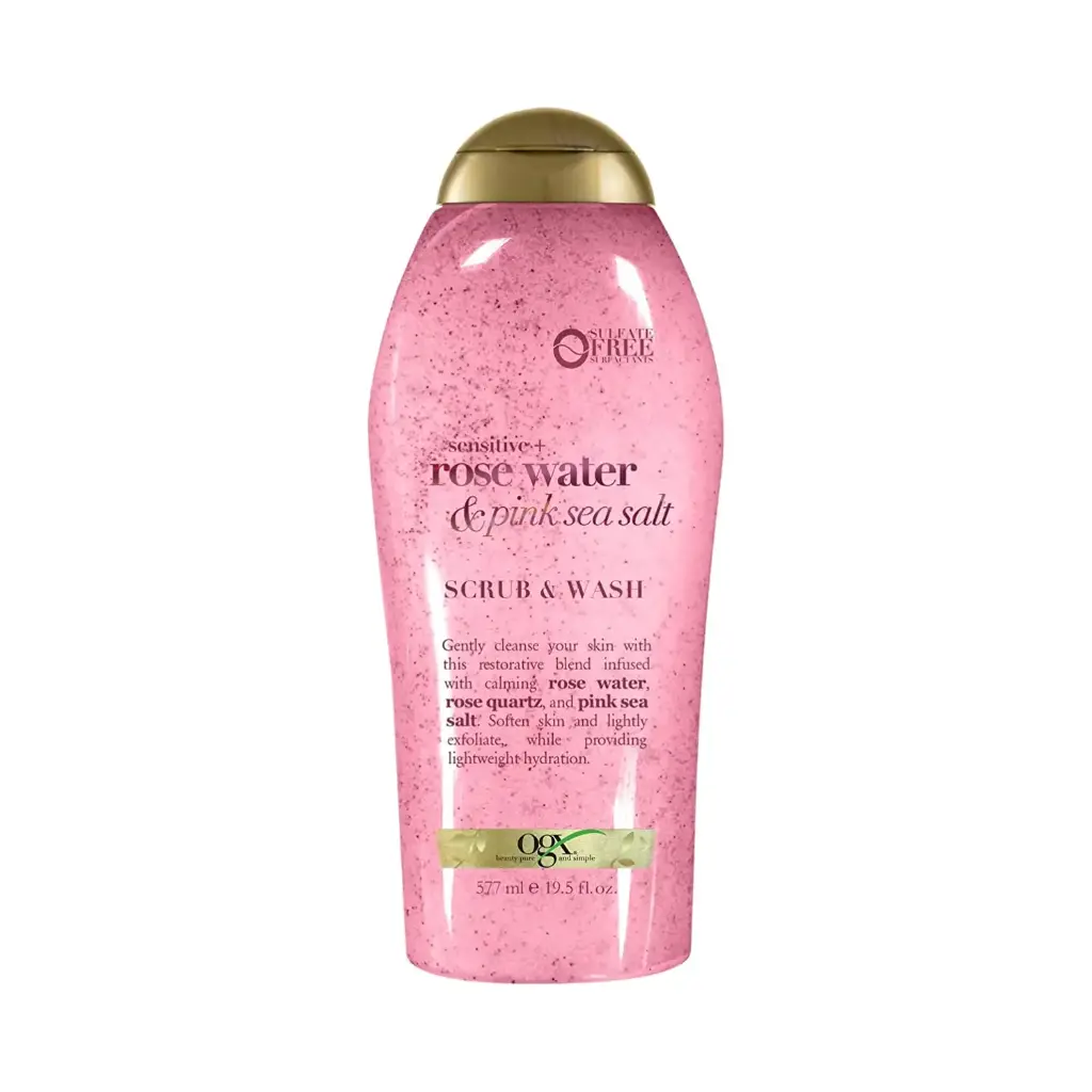 Sulfate Free Sensitive Rose water & Pink Sea Salt  body scrub & wash (577ml)