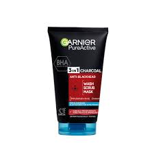 Garnier Pure Active 3 in 1 Charcoal anti blackhead wash scrub mask