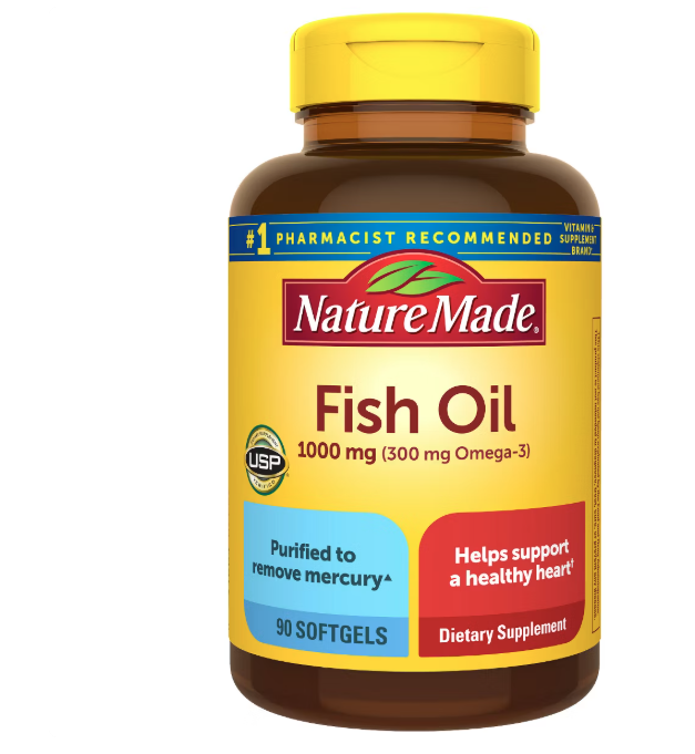 Nature Made Fish Oil Omega-3 Dietary Supplement Softgels - 1000mg (300mg) - 90 softgels