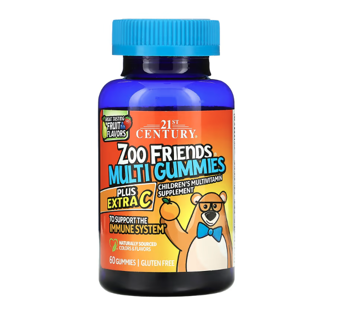21st century Zoo Friends - Multi Gummies - Plus Extra C - 60ct