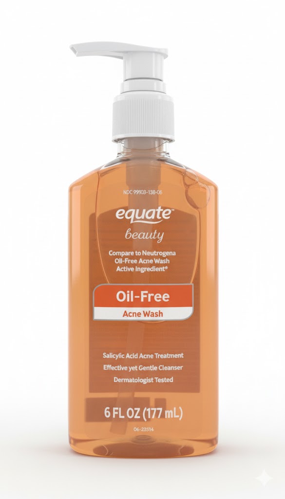 Equate Oil Free Acne Wash with 2% Salicylic Acid, 6 fl oz