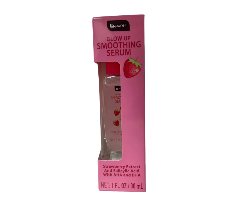 b.pure - Glow Up Smoothing Serum, - Strawberry Salicylic Acid AHA and BHA - 1 oz.
