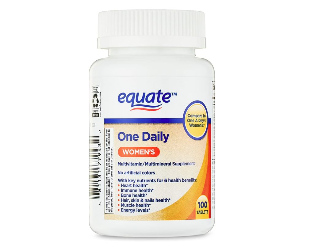Equate One Daily Women's Multivitamin/Multimineral Supplement Tablets for Women's Health, 100 Count, Compare to One a Day® Women's
