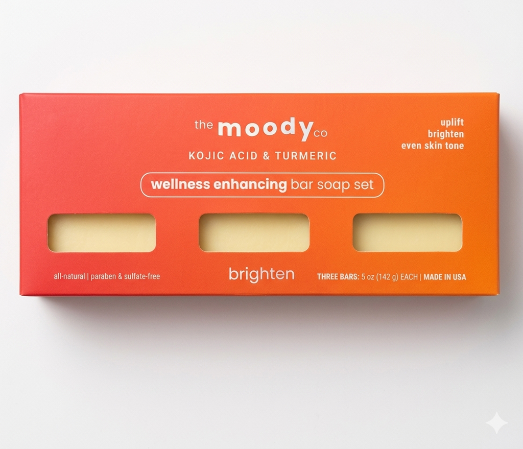 The moody co - Kojic Acid & Turmeric - 3 bars