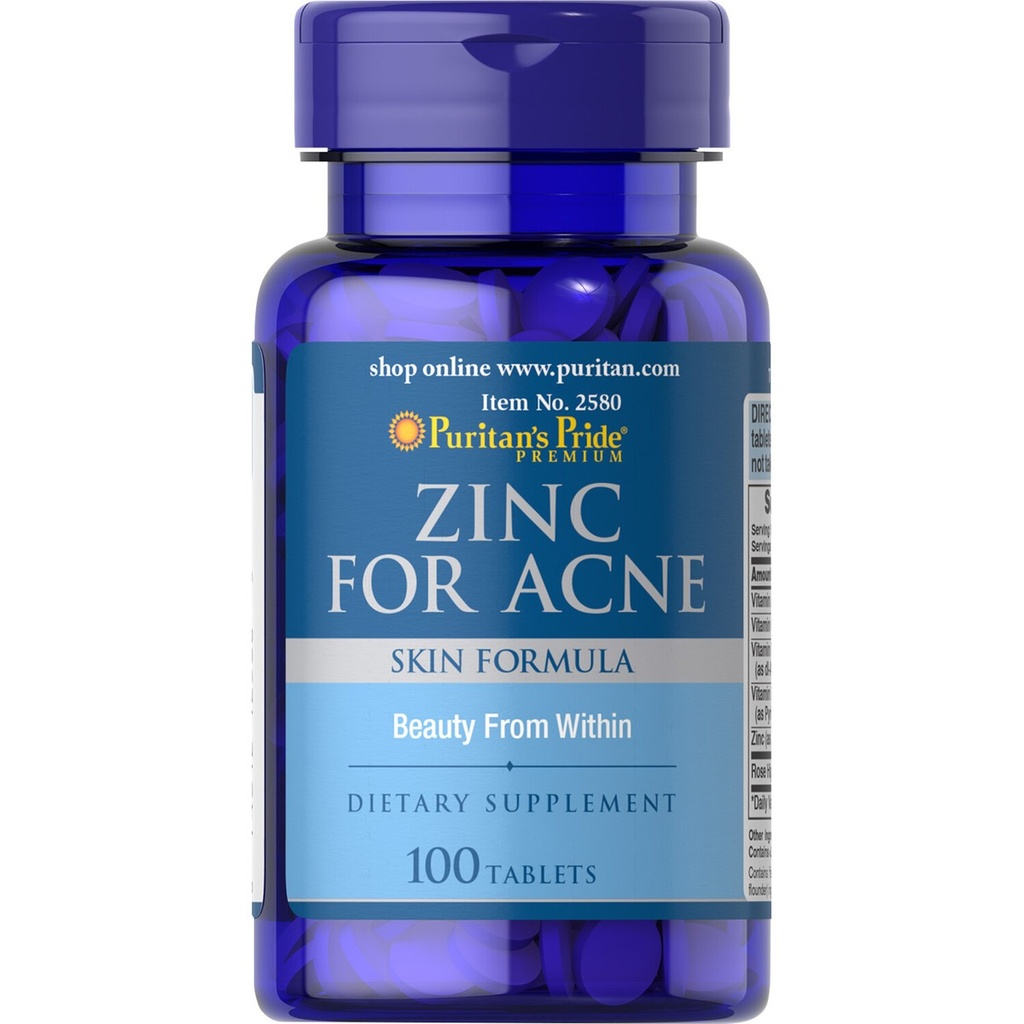 Puritan's Pride - Zinc for Acne - 100 Tablets