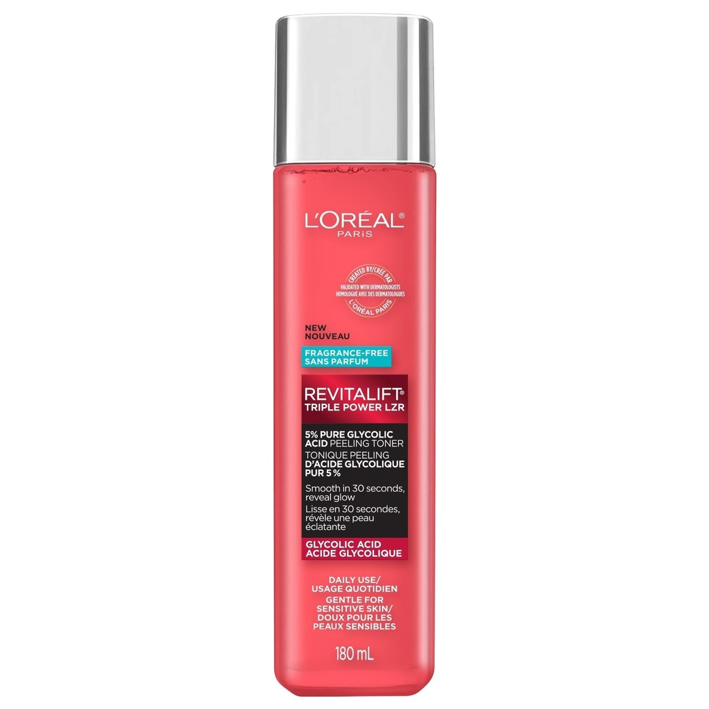 L'Oreal Paris - 5% Pure Glycolic Acid - Peeling Toner - 180mL
